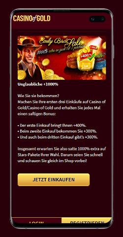 Casino of Gold Mobile Version