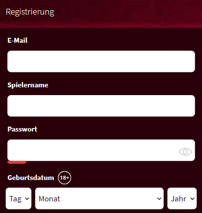 Casino of Gold Registrierung